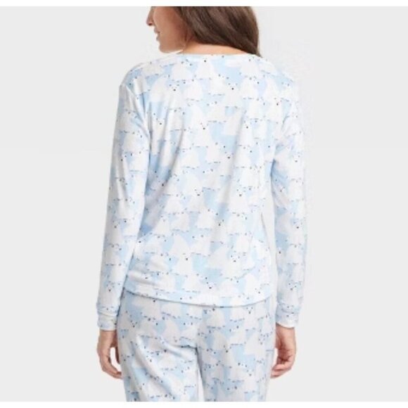 Target Polar Bear Soft Holiday Matching Family Pajama Set Wondershop™ Blue Med - Picture 3 of 11